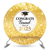 Lofaris Circle Gold Glitter Bokeh Class Of 2023 Grad Backdrop